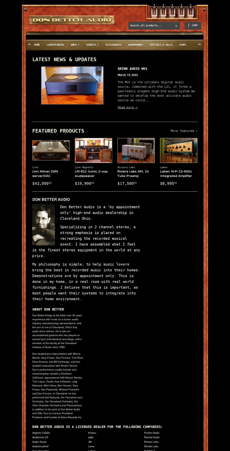 donbetteraudio.com shopify website screenshot