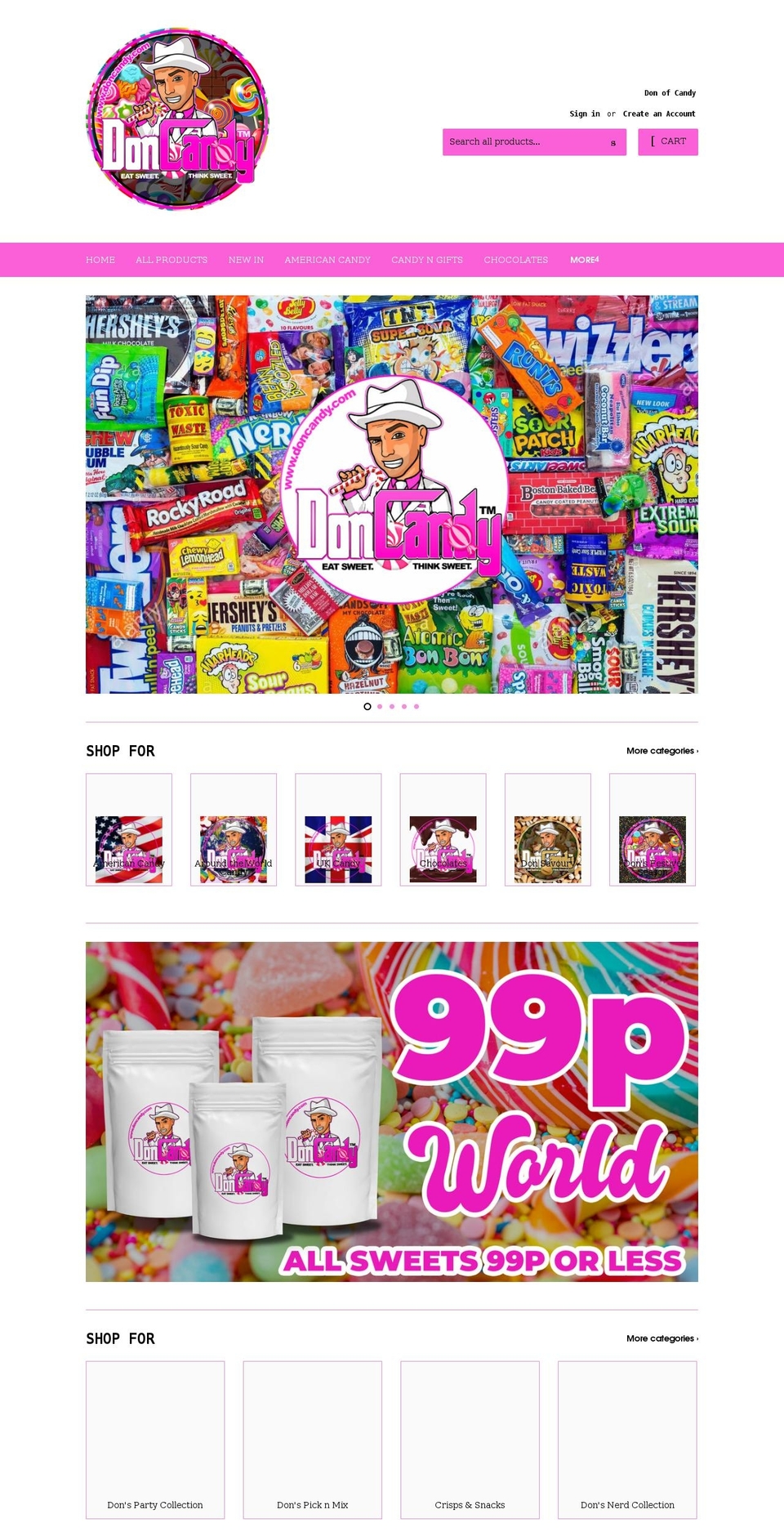 doncandy.com shopify website screenshot