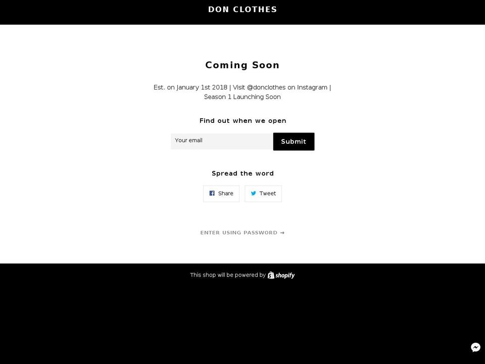 donclothes.com — Shopify storefront screenshot