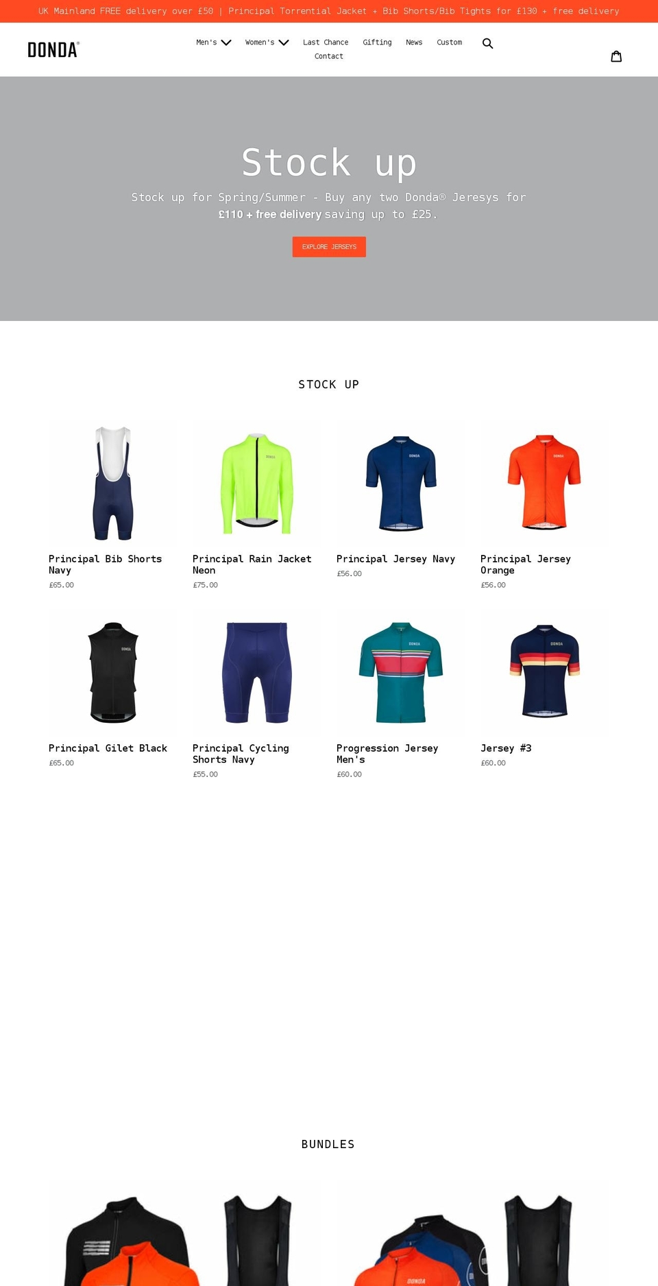 dondacycling.com shopify website screenshot