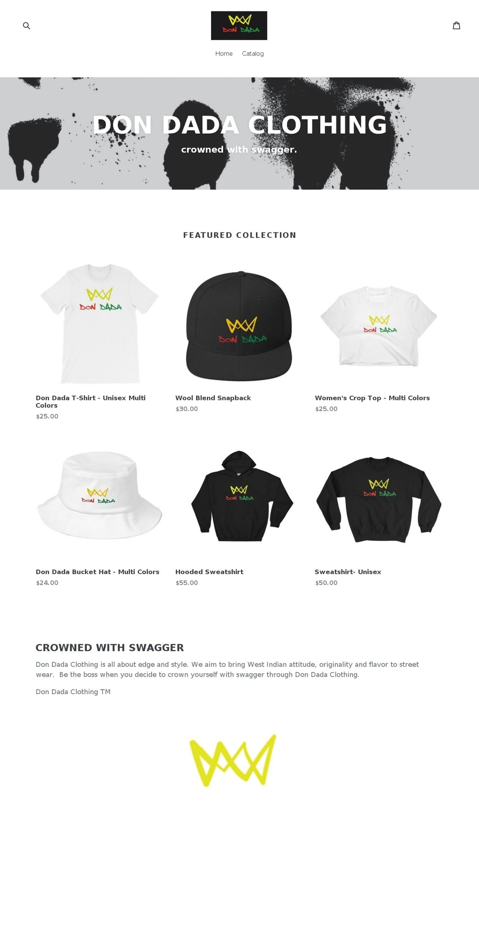 dondadaclothing.com — Shopify storefront screenshot