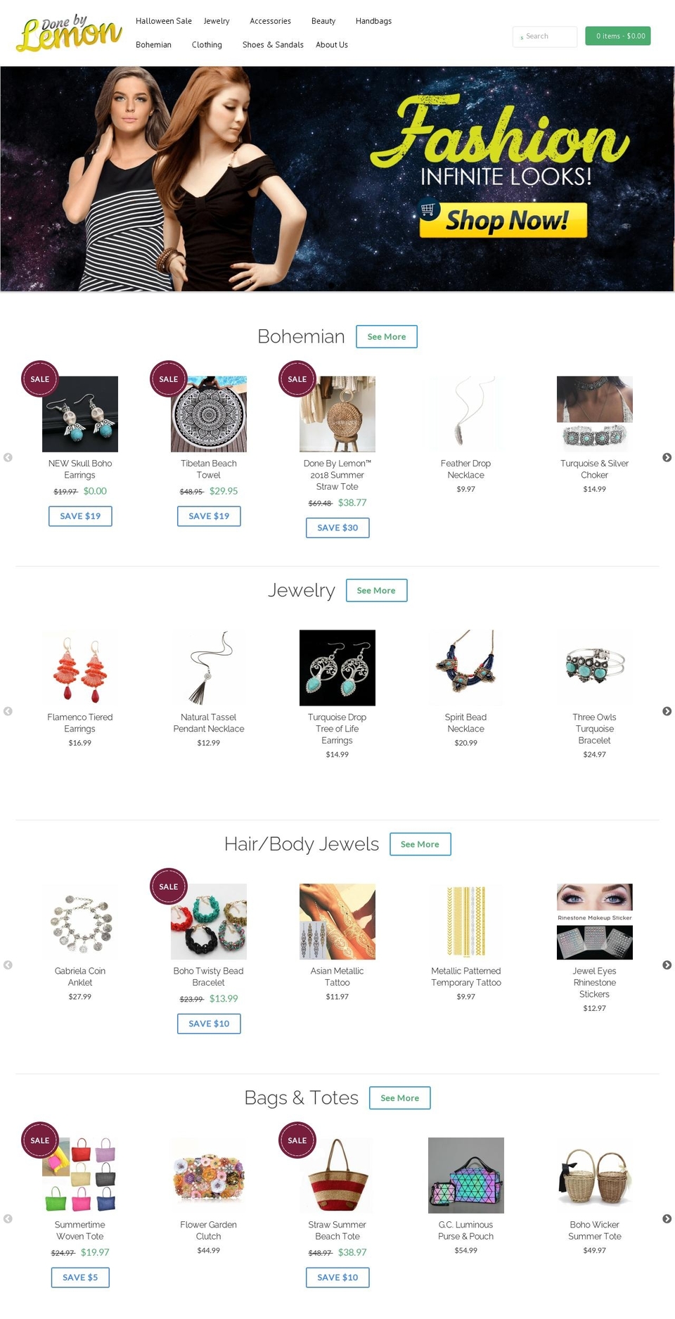 donebylemon.com — Shopify storefront screenshot