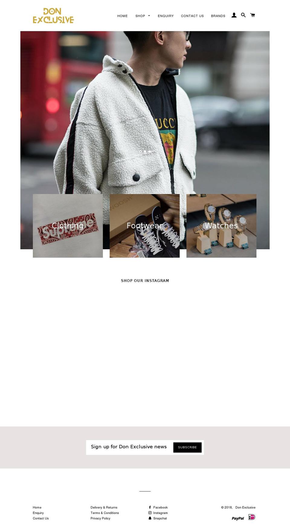 donexclusive.com shopify website screenshot