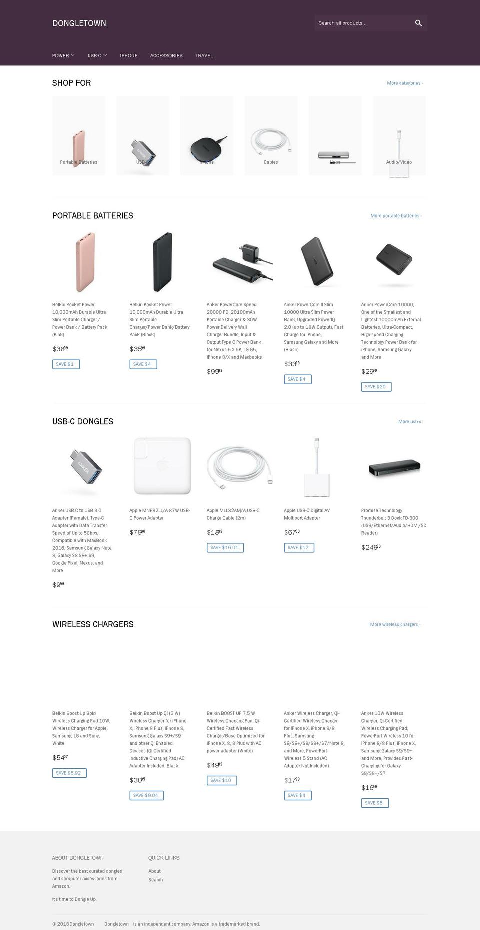 dongletown.com — Shopify storefront screenshot