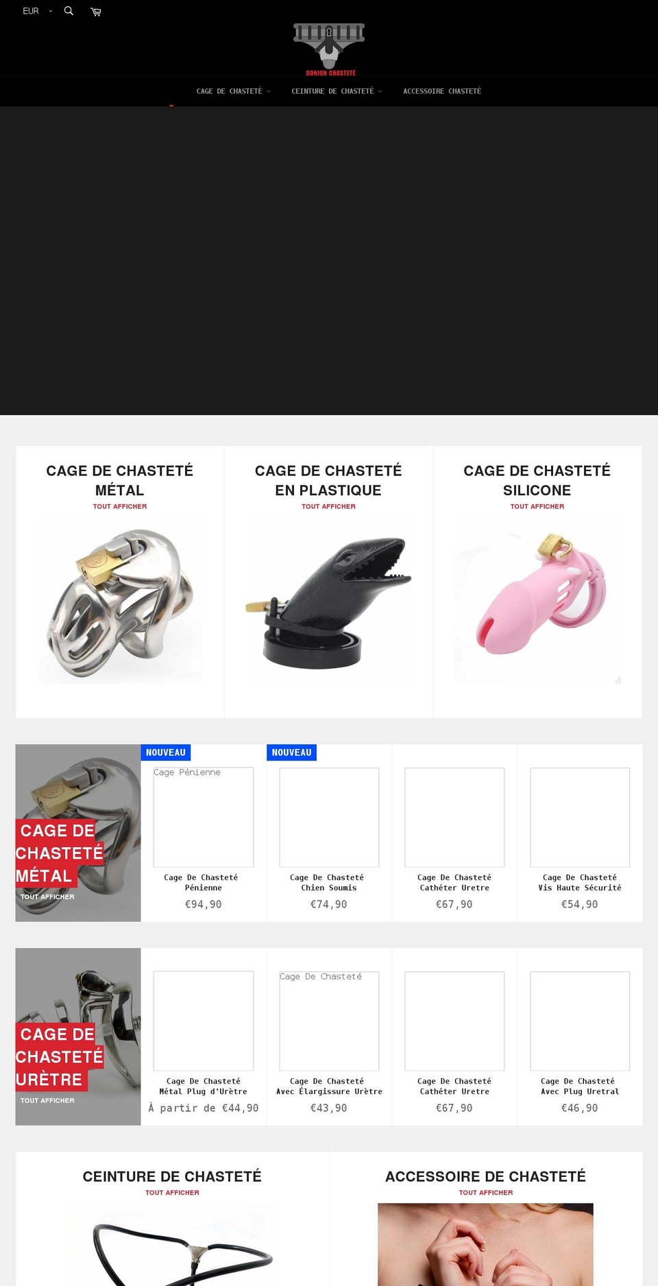 donjon-chastete.com shopify website screenshot
