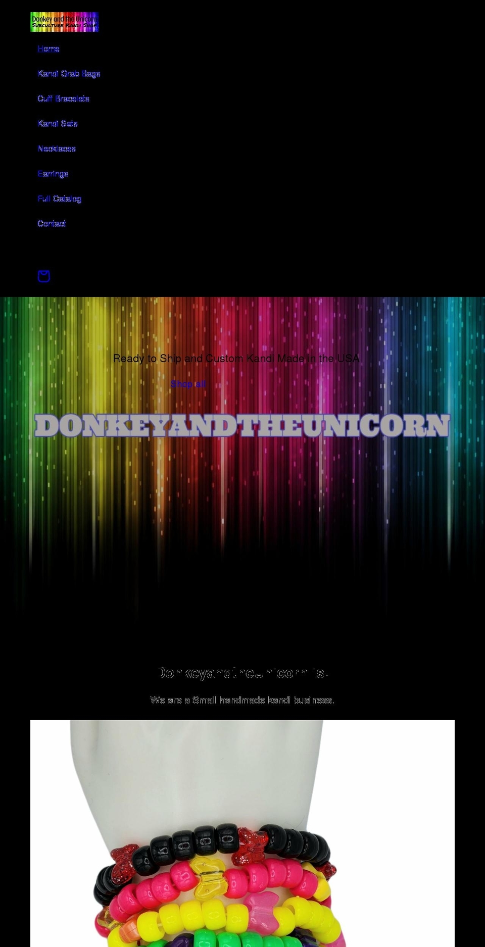 donkeyandtheunicorn.com shopify website screenshot