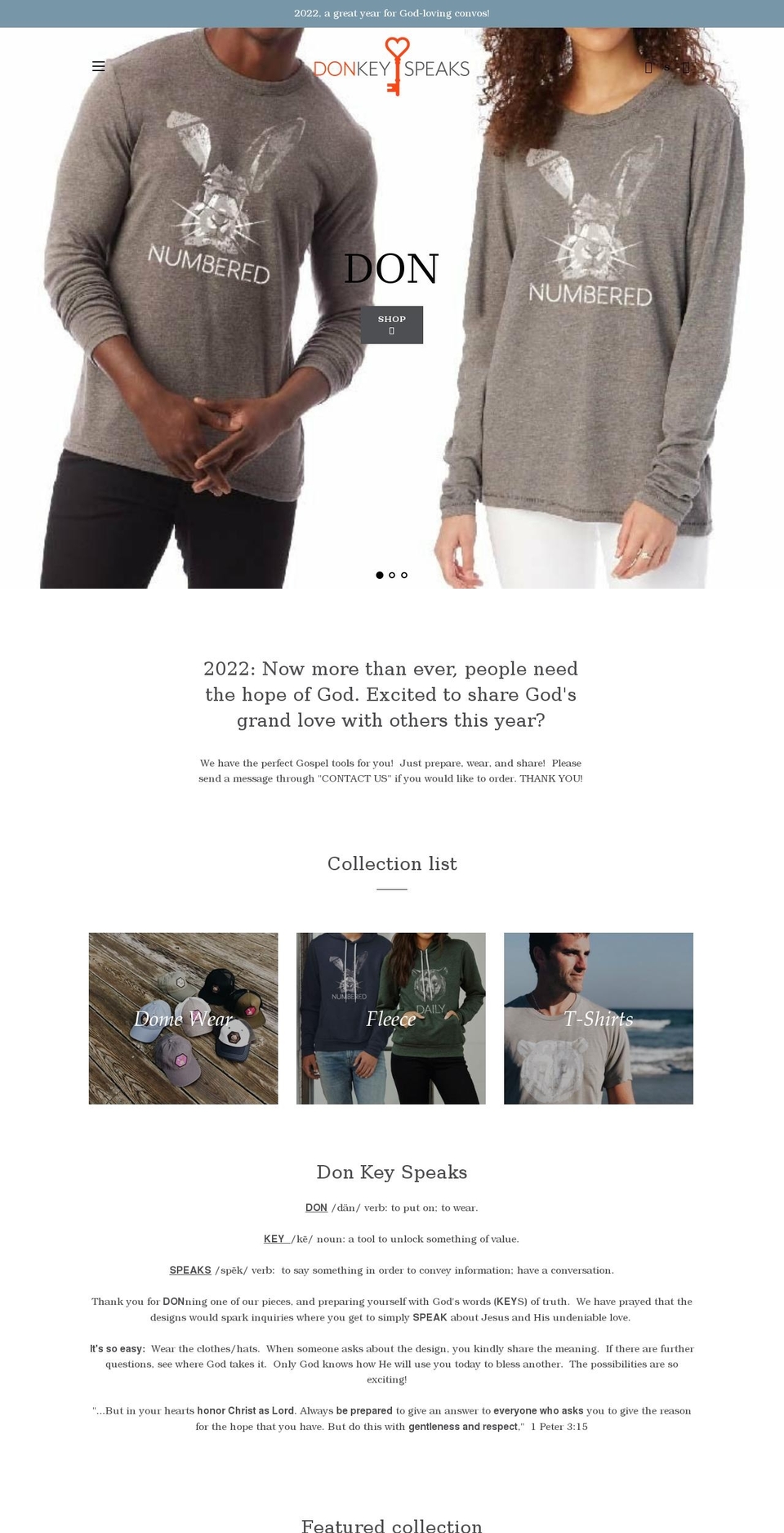 donkeyspeaksup.com — Shopify storefront screenshot