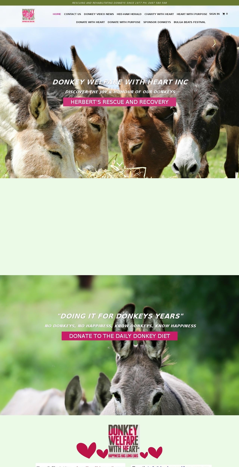 donkeywelfare.com.au shopify website screenshot