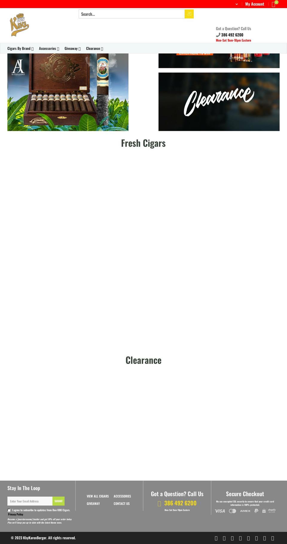 donkikicigar.com shopify website screenshot