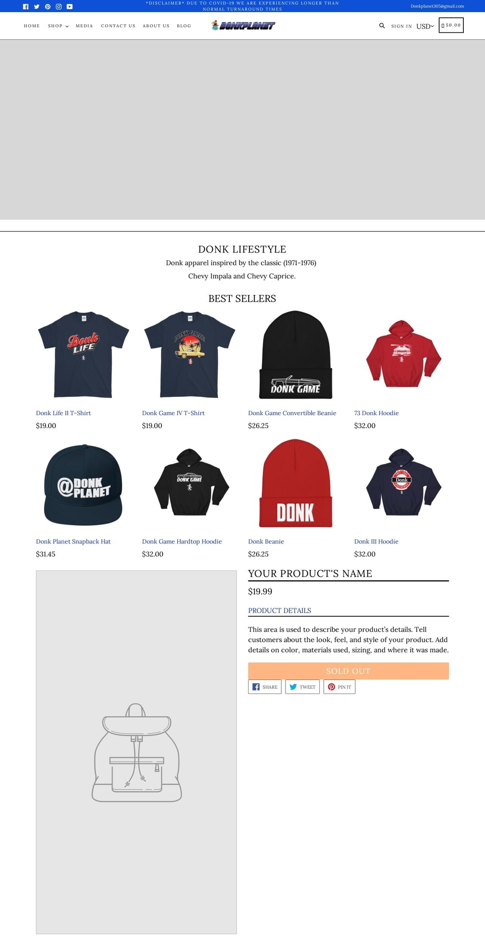 donkplanet.com shopify website screenshot