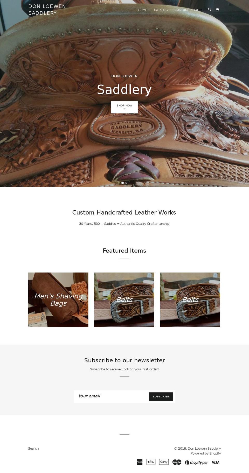 donloewensaddlery.com — Shopify storefront screenshot
