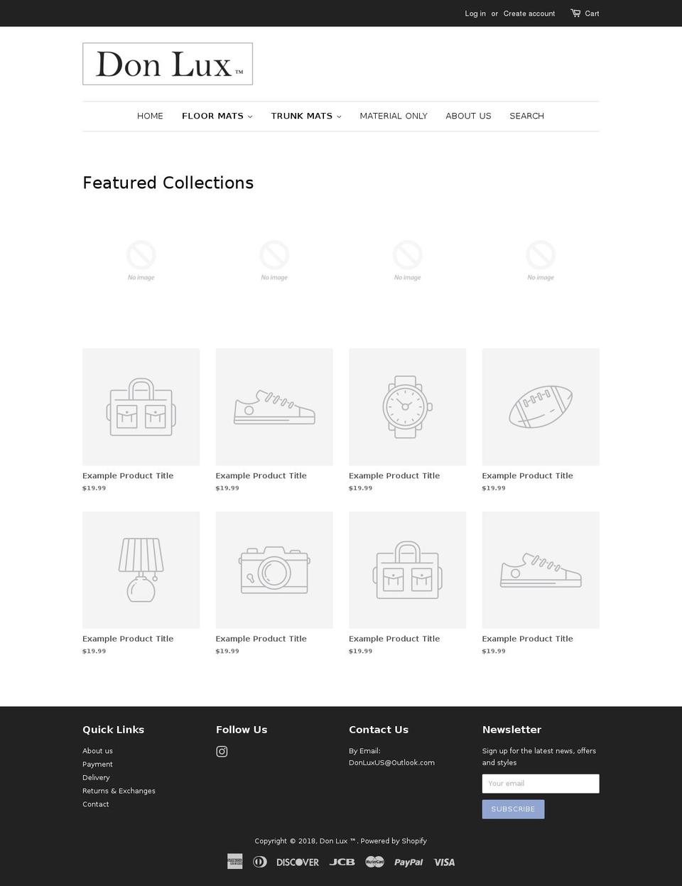 donluxllc.com shopify website screenshot