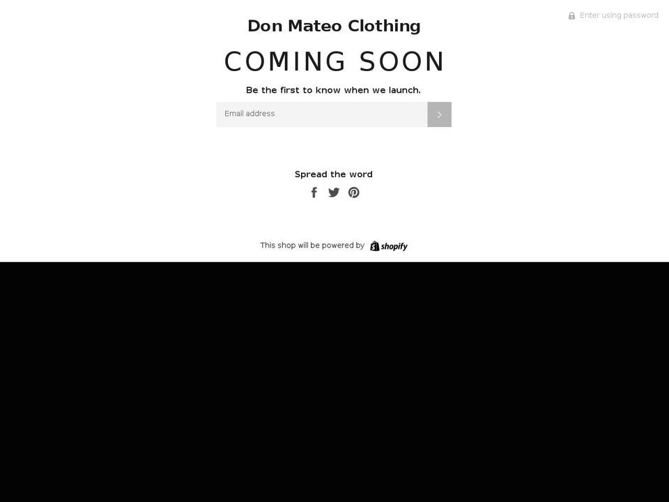 donmateoclothing.com shopify website screenshot