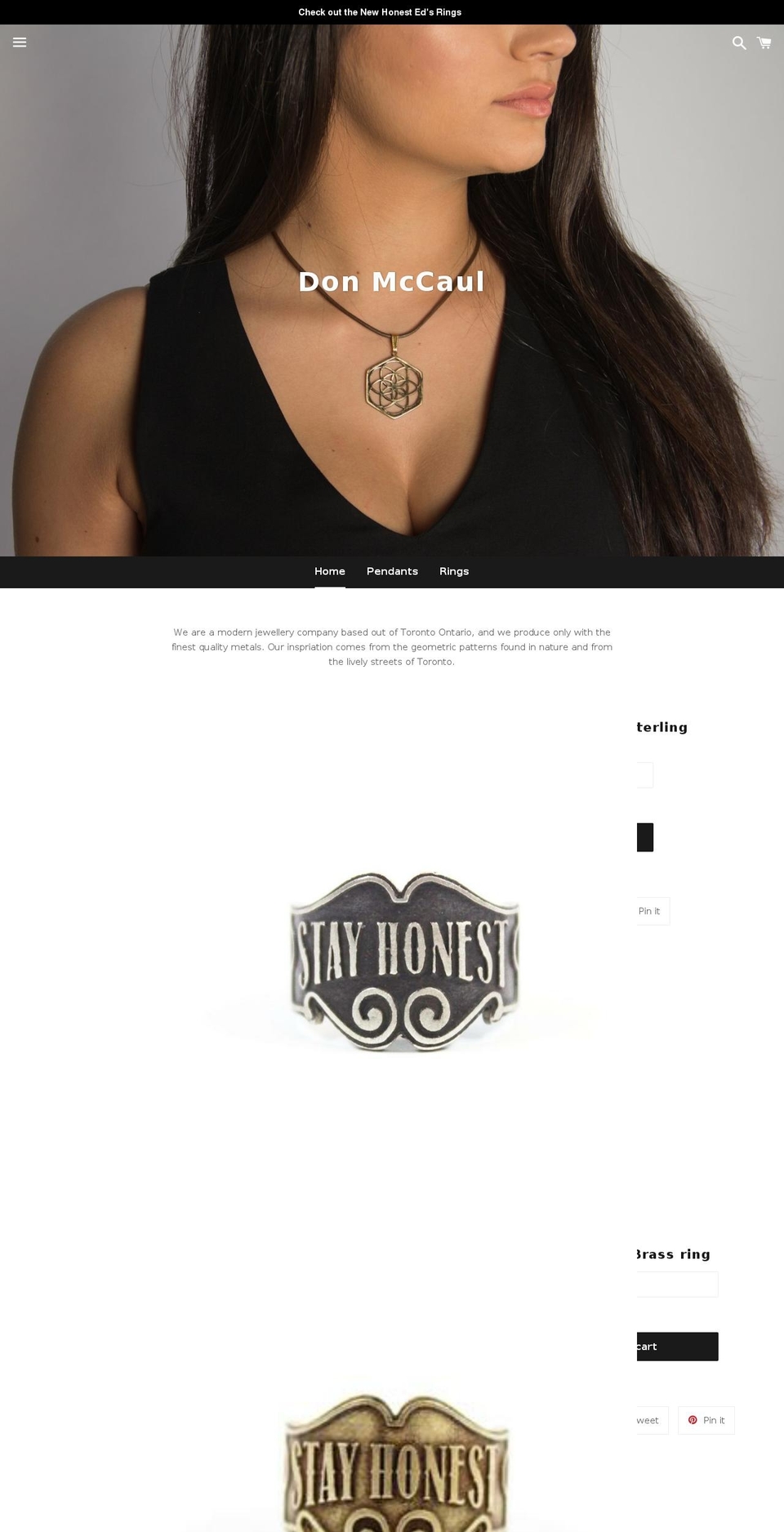 donmccauldesigns.com shopify website screenshot