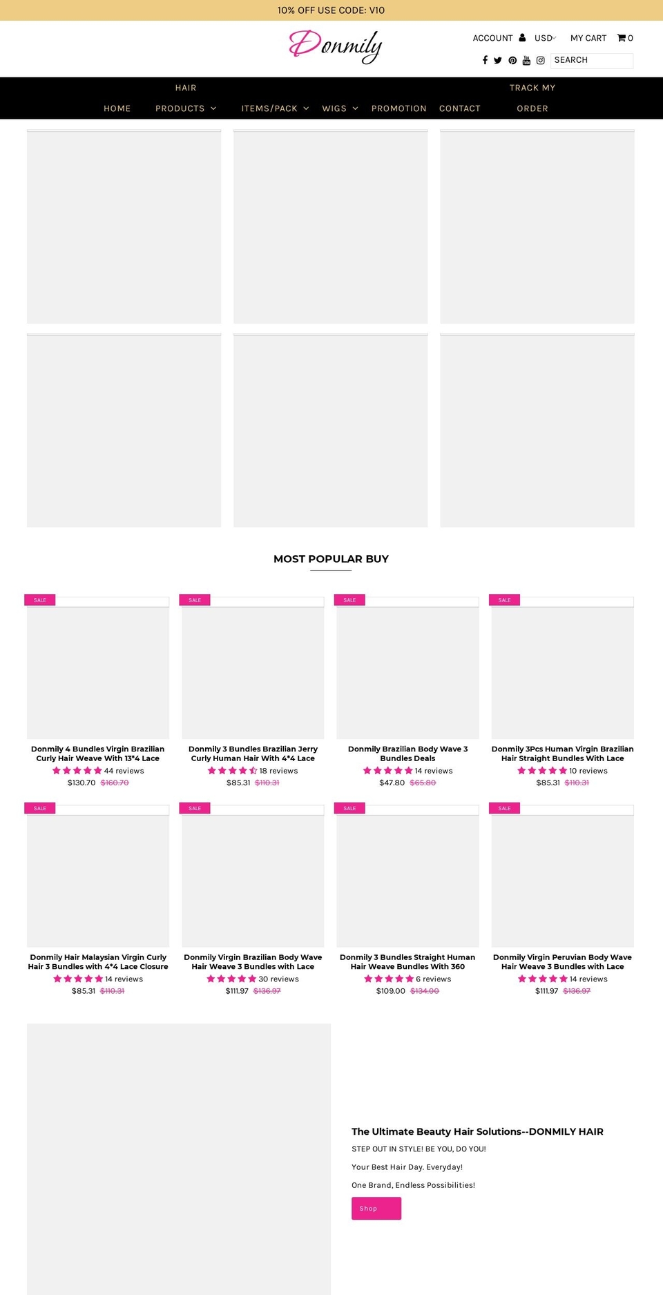donmily.com — Shopify storefront screenshot