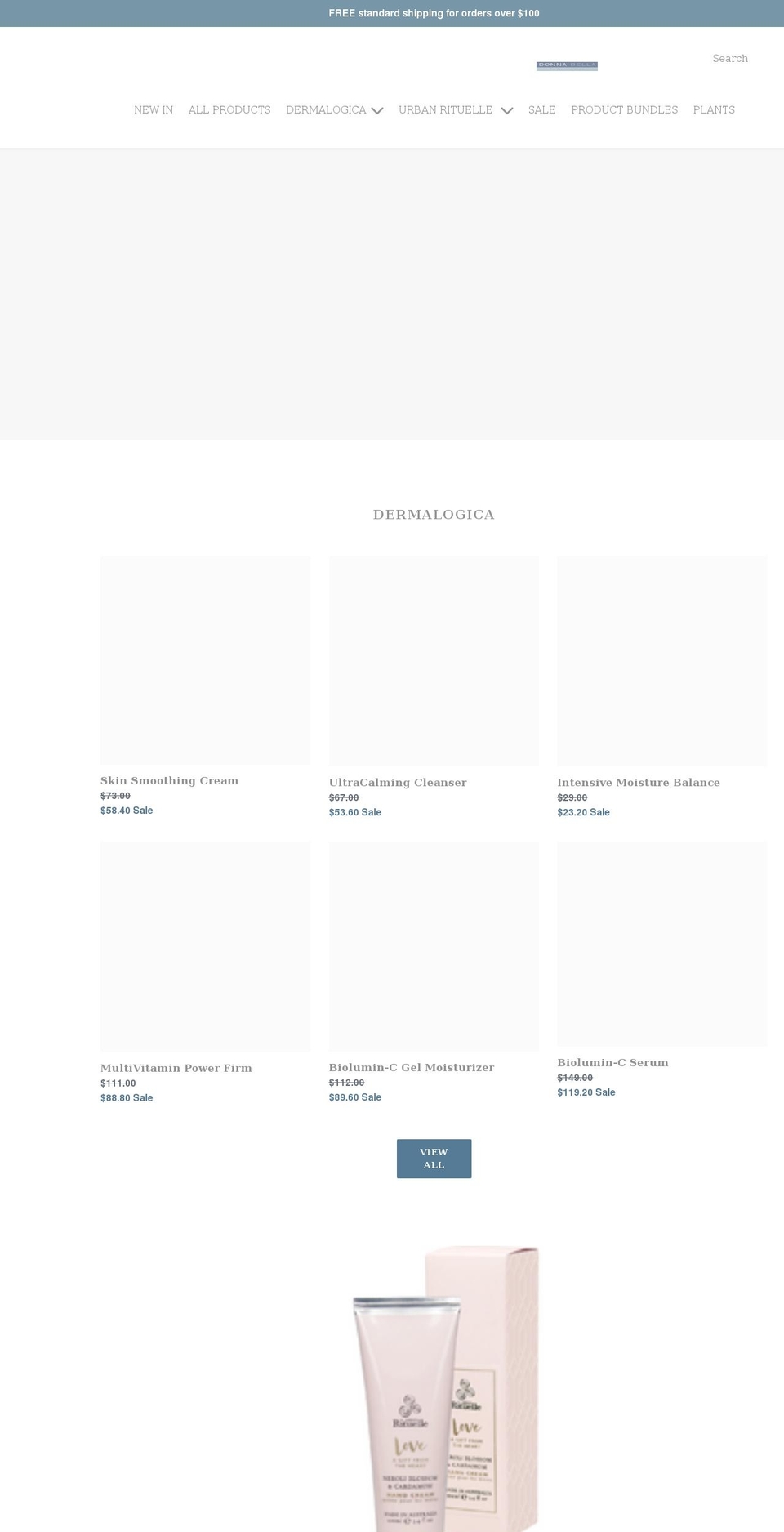 donna-bella-beauty.myshopify.com shopify website screenshot