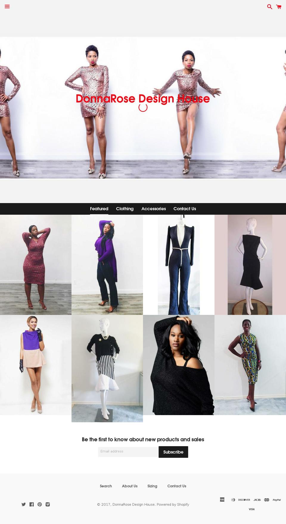 donna-rose.com shopify website screenshot
