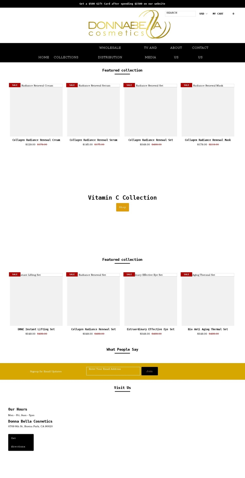 donnabellacosmetics.com shopify website screenshot