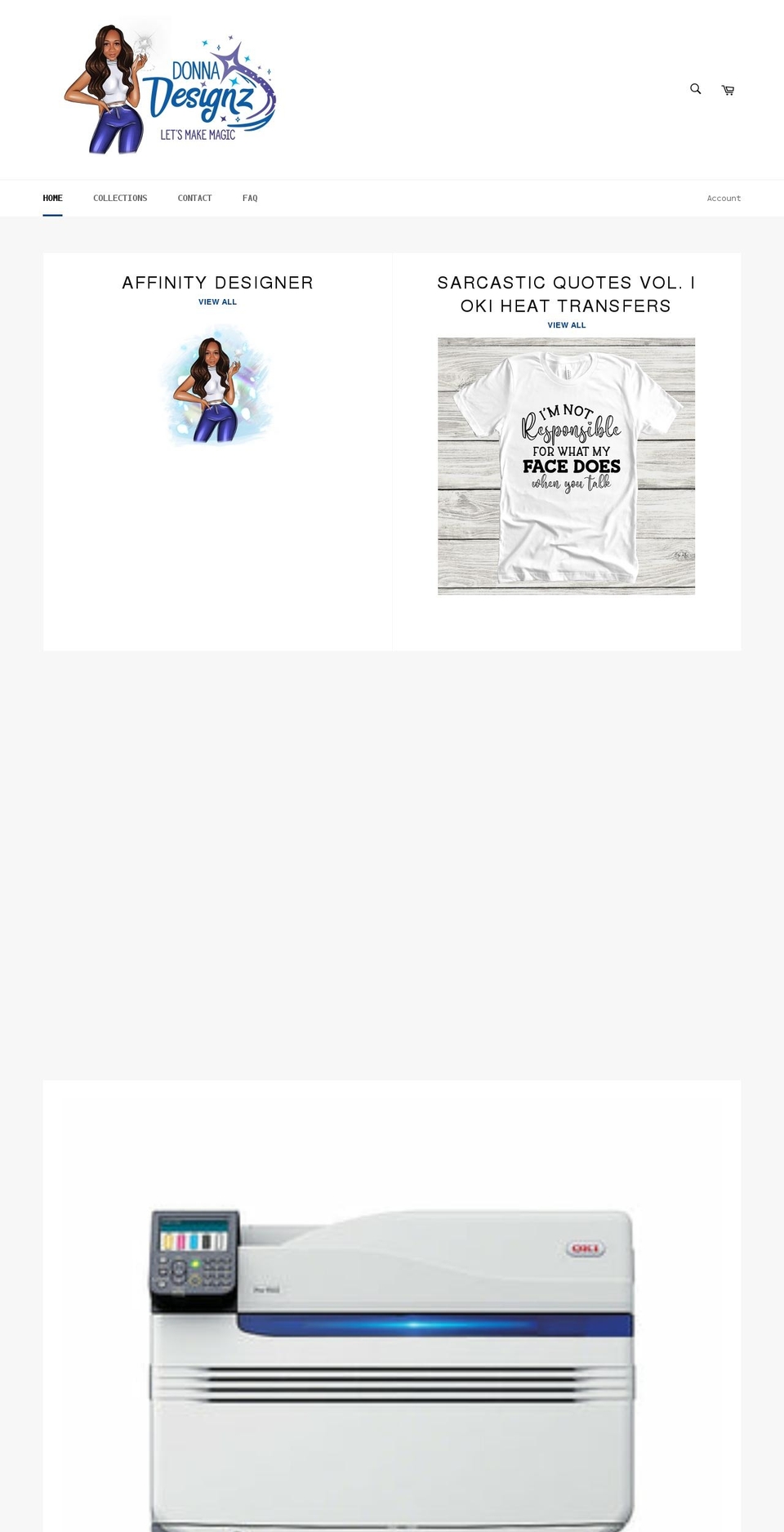 donnadesignz.com shopify website screenshot