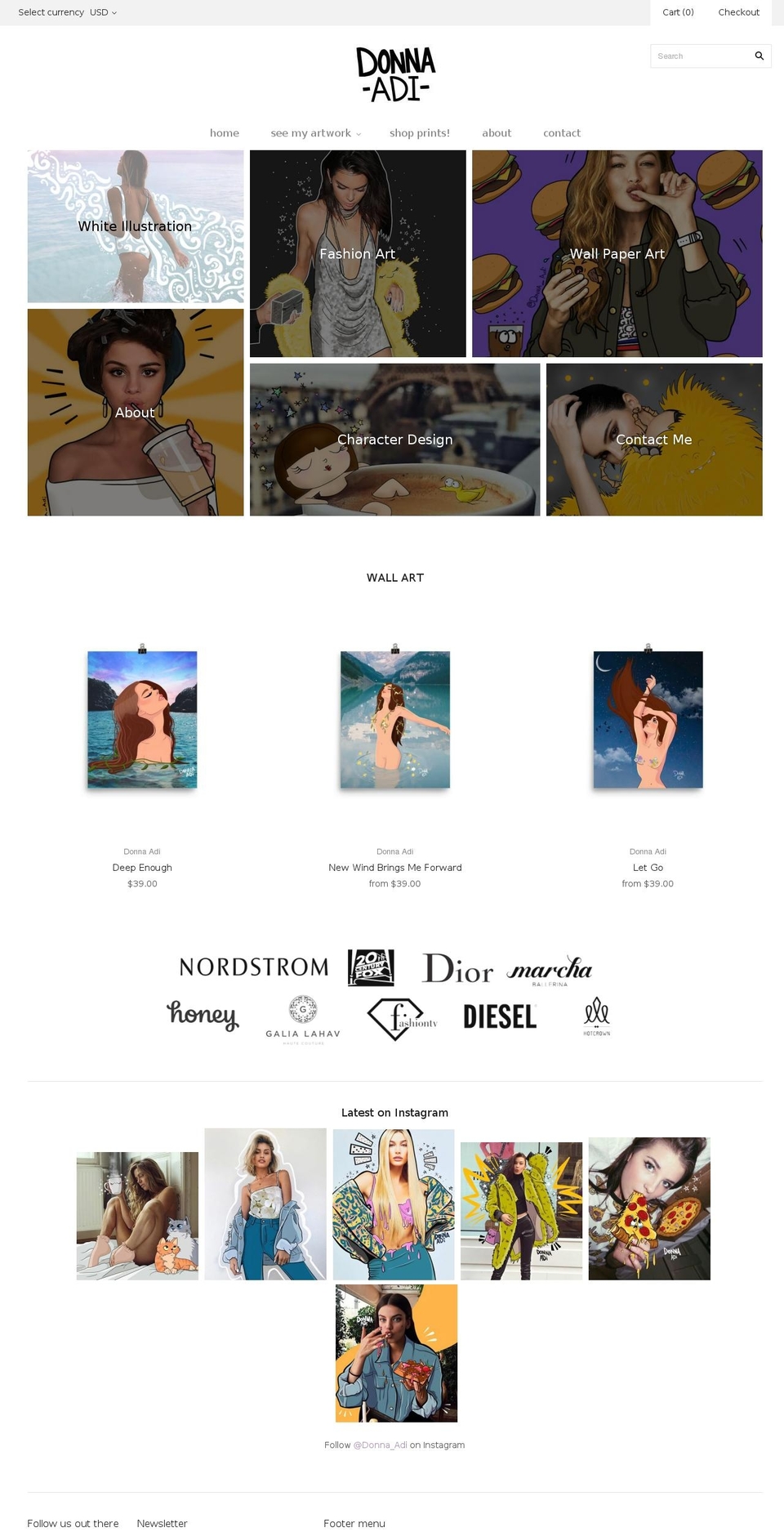donnadi.com shopify website screenshot