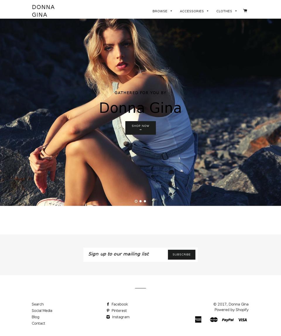 donnagina.com shopify website screenshot
