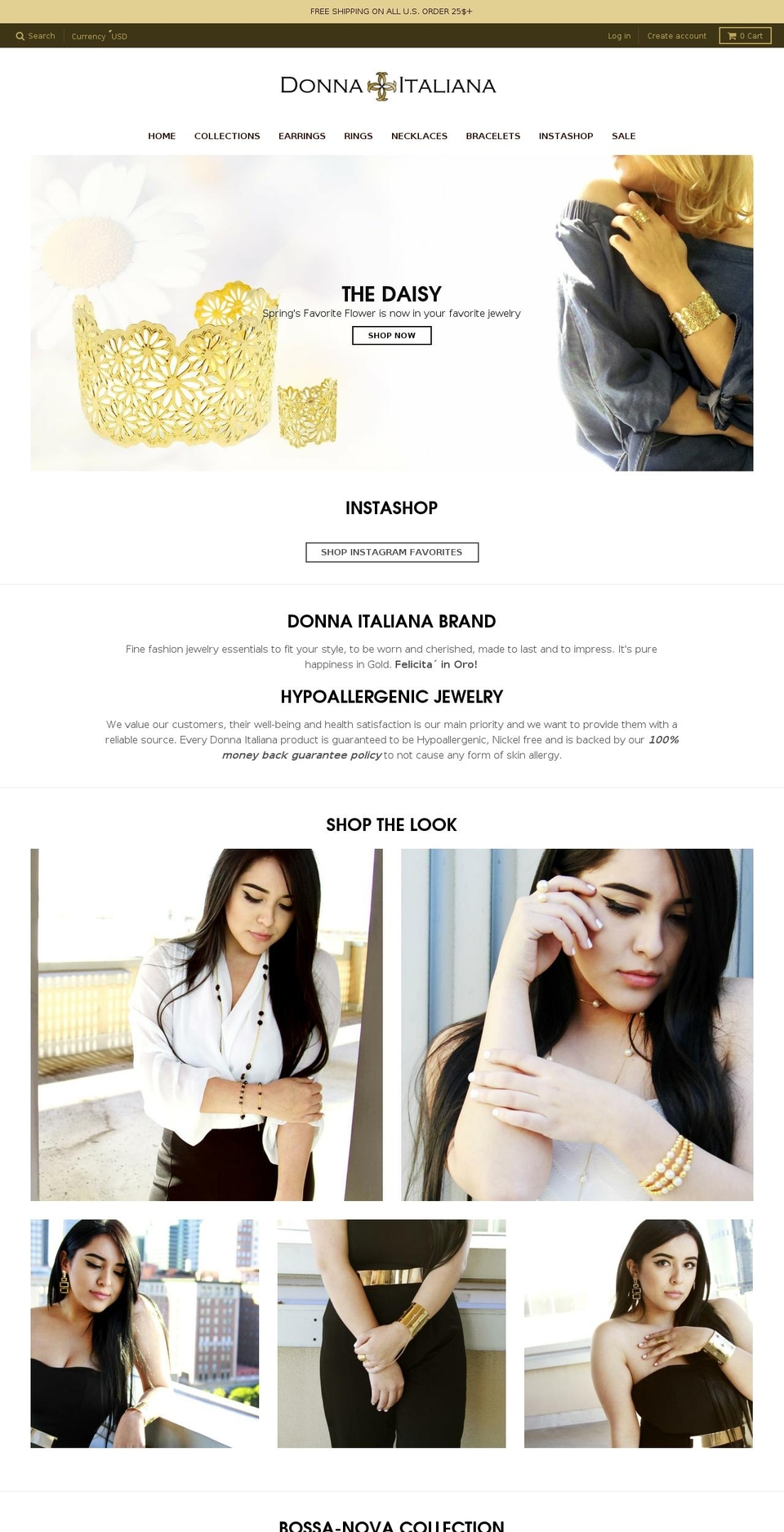 donnaitalianajewelry.myshopify.com shopify website screenshot