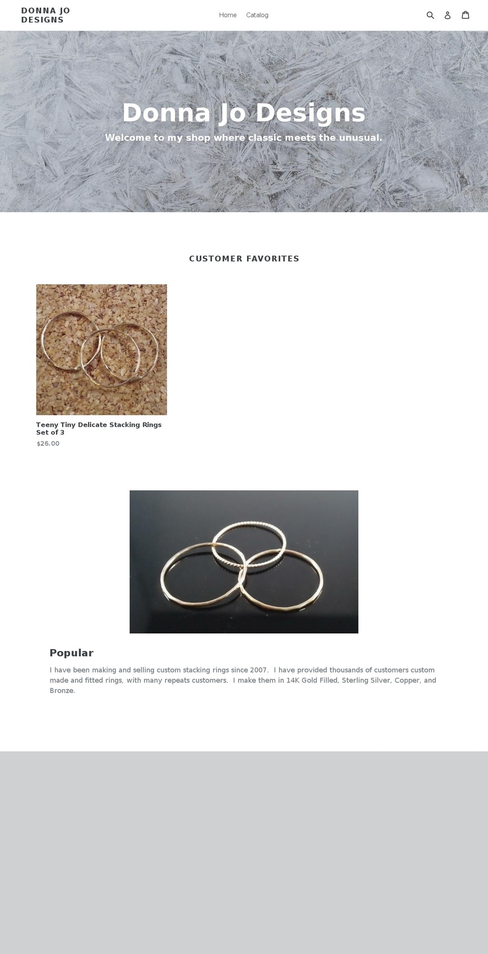 donnajodesigns.com — Shopify storefront screenshot