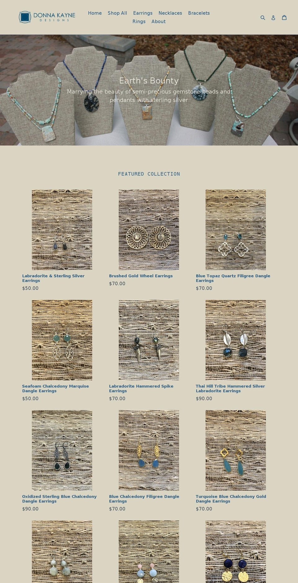 donnakaynedesigns.com — Shopify storefront screenshot