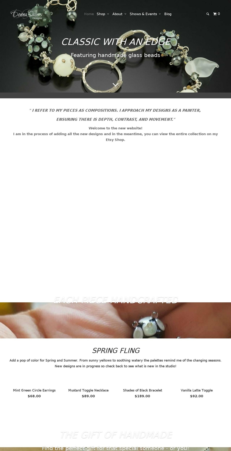 donnasauers.com shopify website screenshot