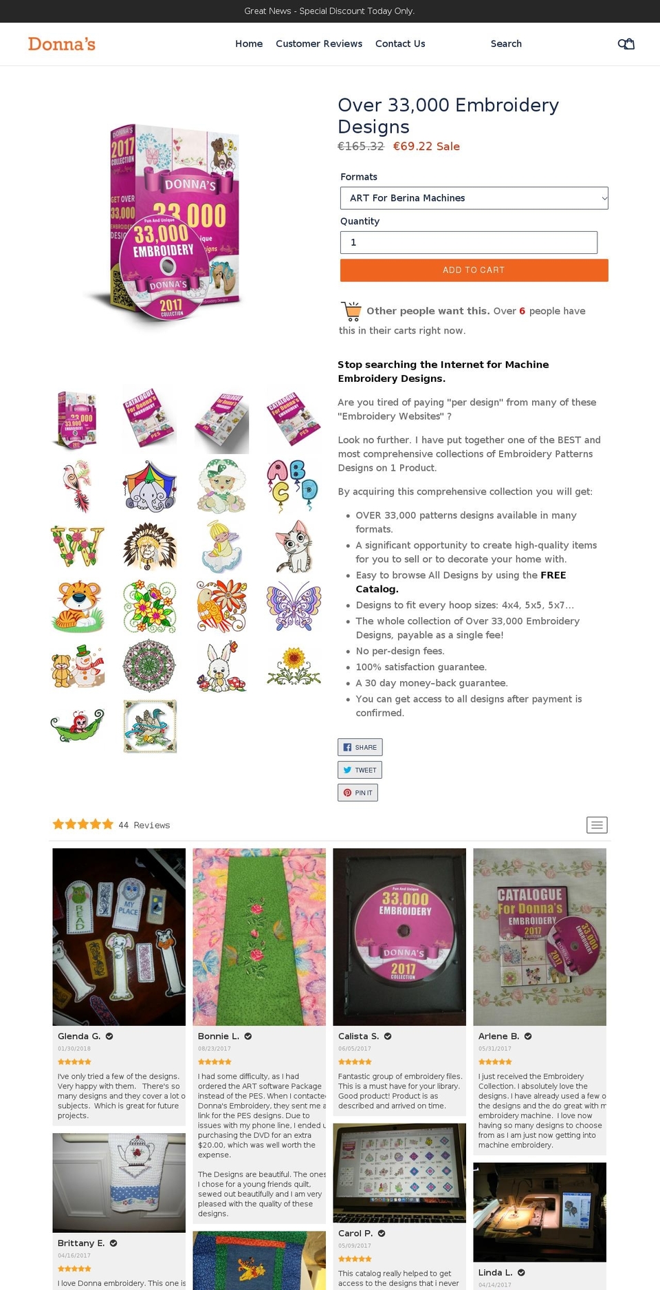 donnascollection.com — Shopify storefront screenshot