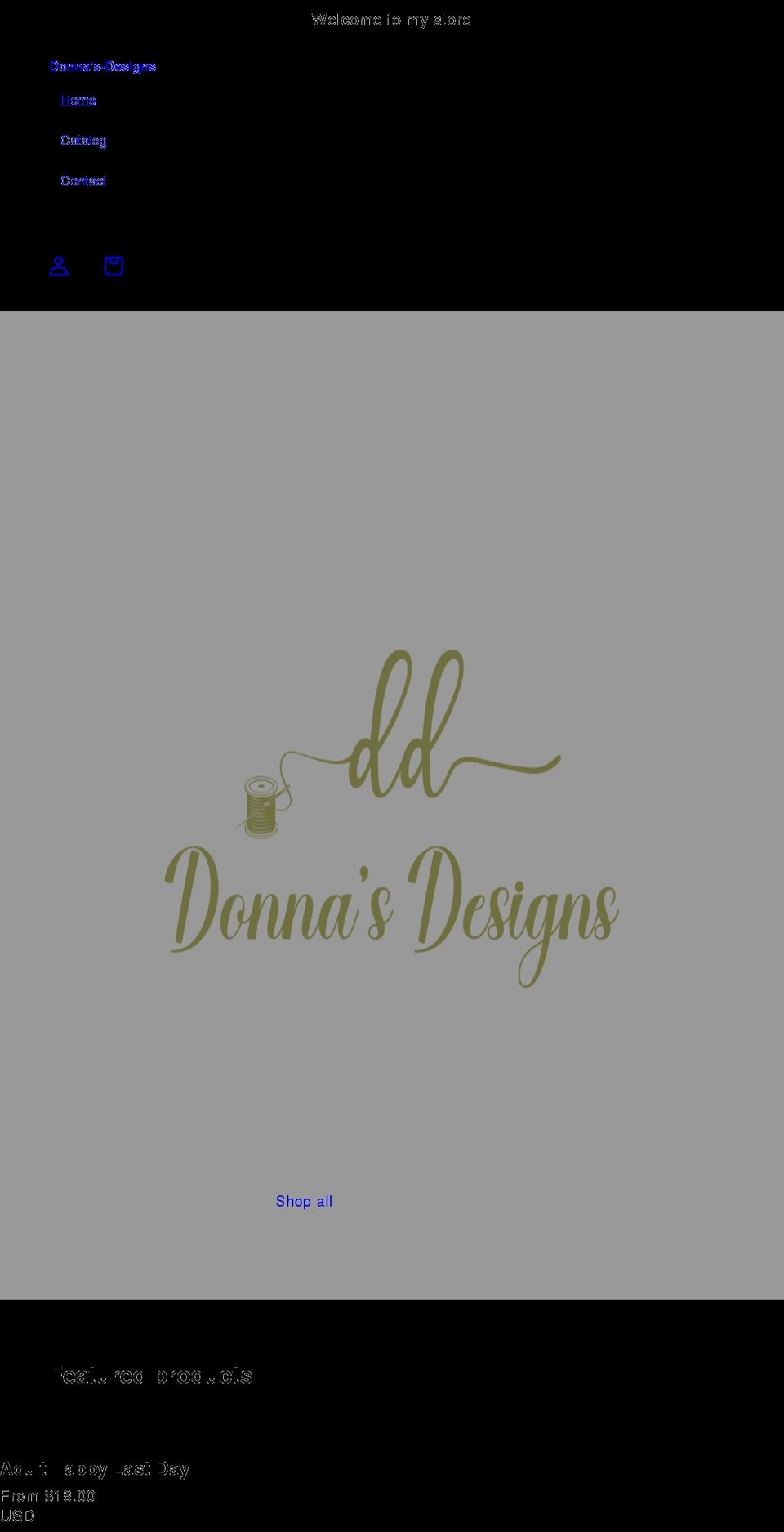 donnasdesigns.net shopify website screenshot