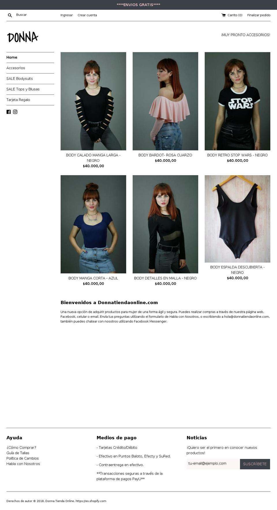 donnatiendaonline.com — Shopify storefront screenshot
