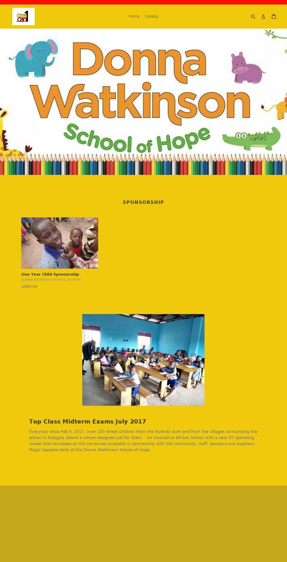 donnawatkinsonschoolofhope.com — Shopify storefront screenshot