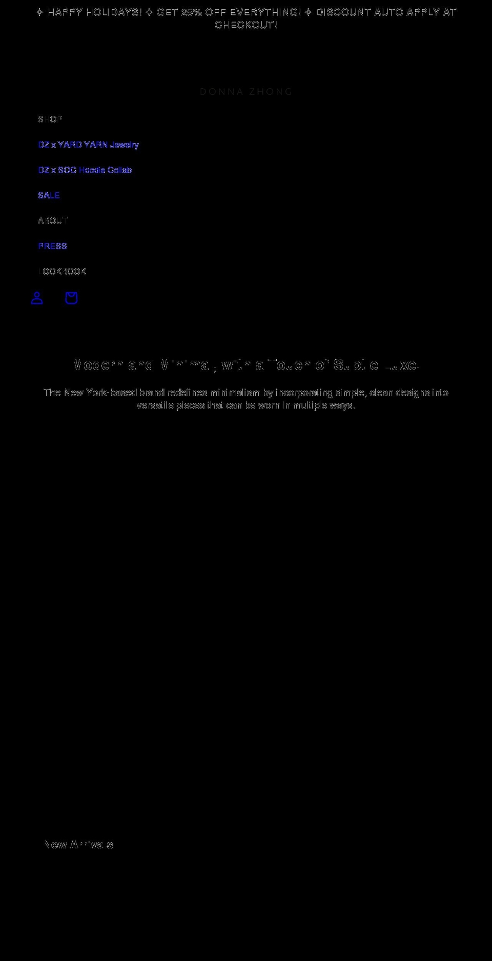 donnazhong.com shopify website screenshot