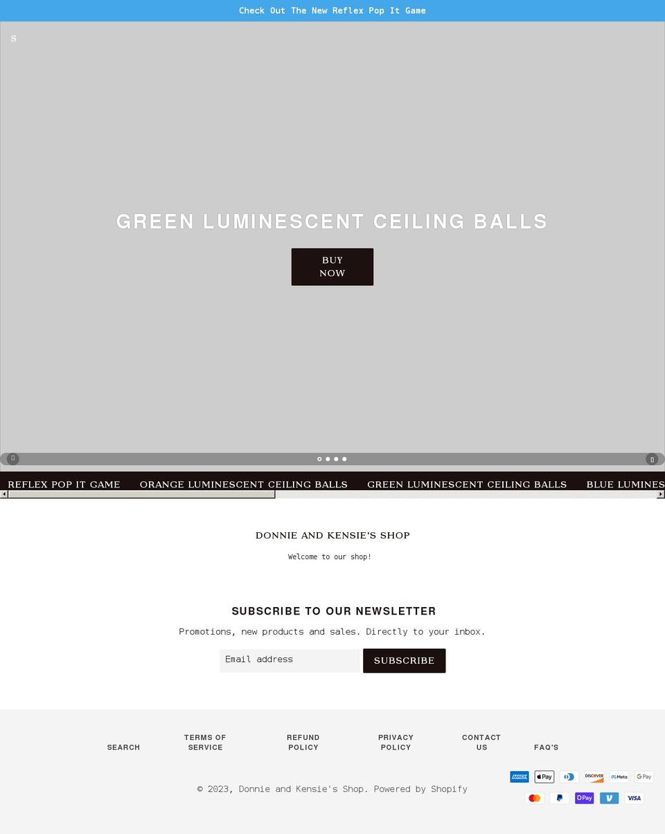 donnieandkensiesshop.com shopify website screenshot