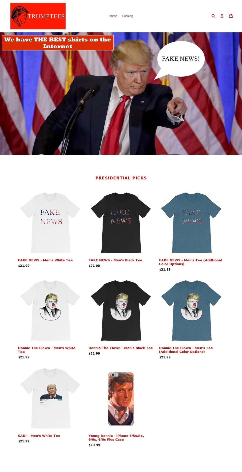 donnietrumptees.com — Shopify storefront screenshot