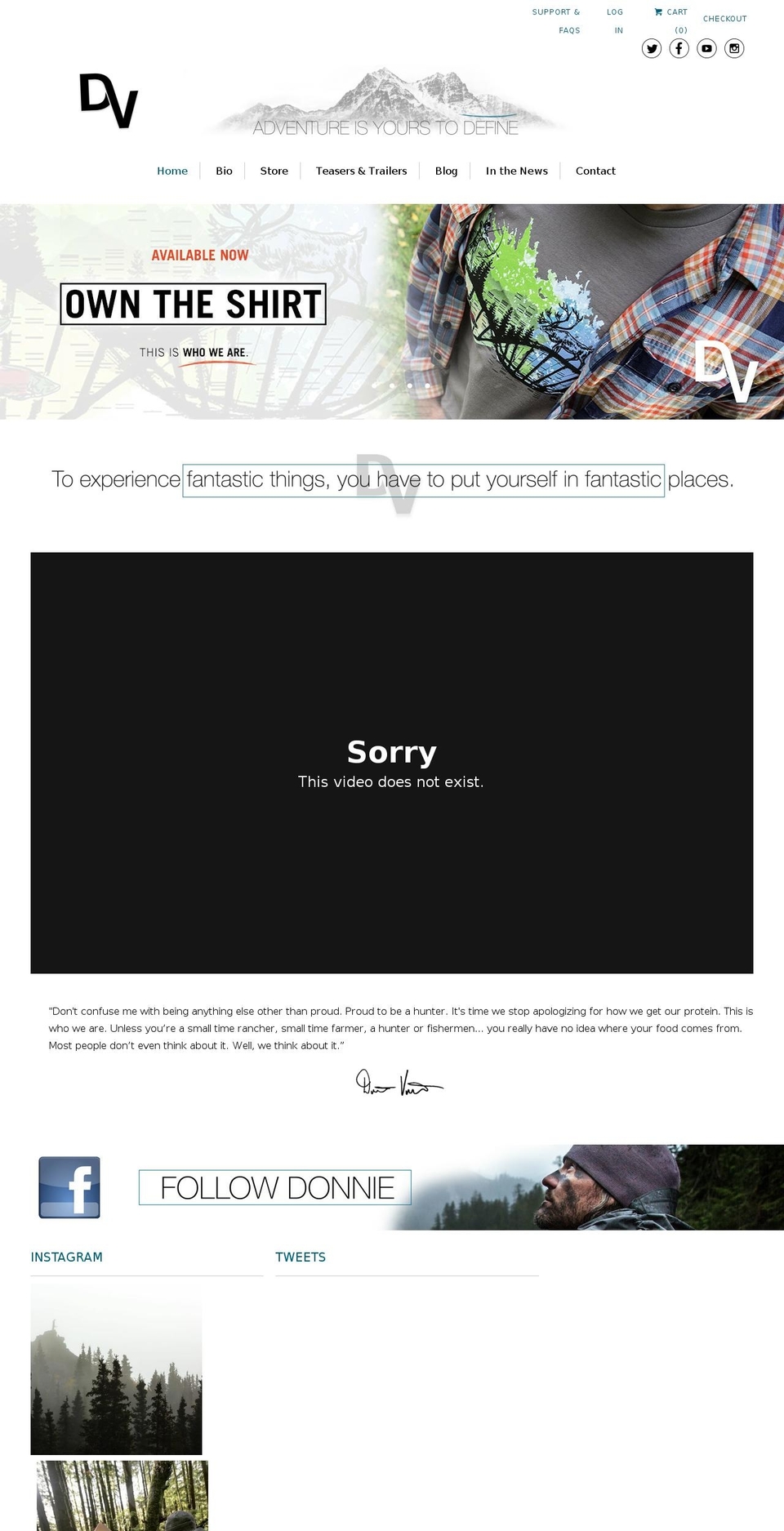 donnievincent.com shopify website screenshot