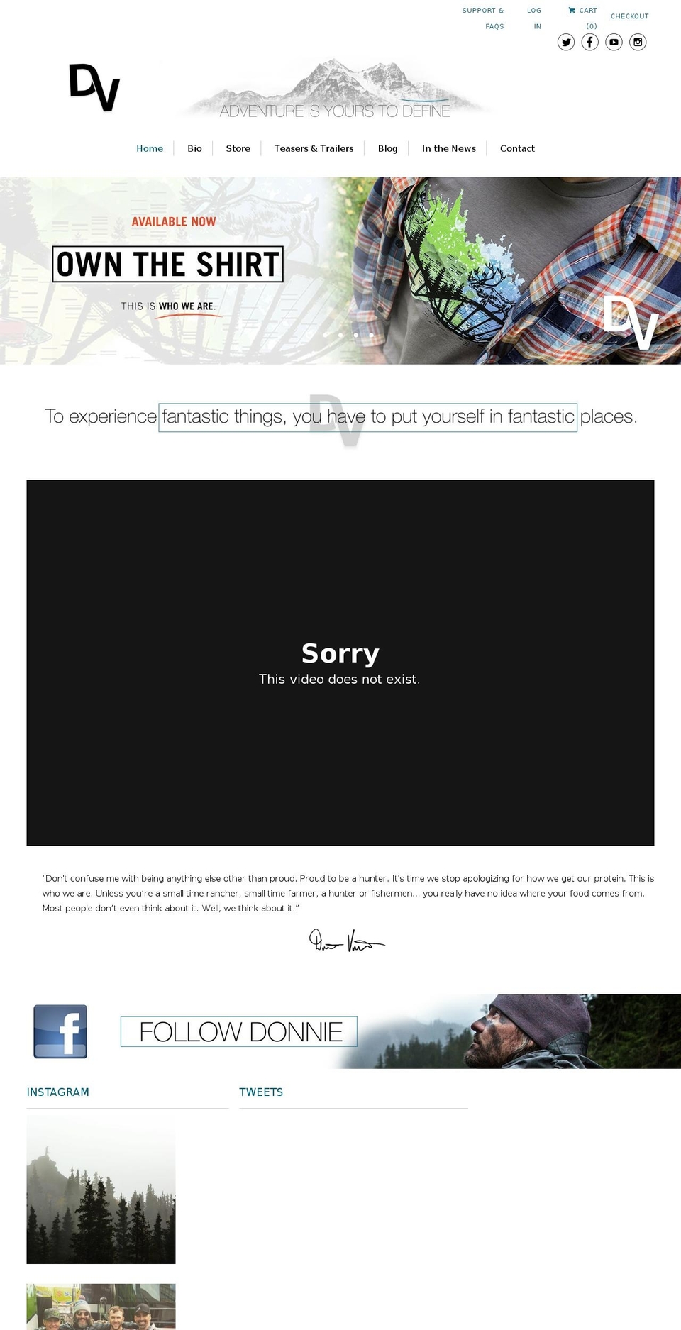 donnyvincent.com shopify website screenshot