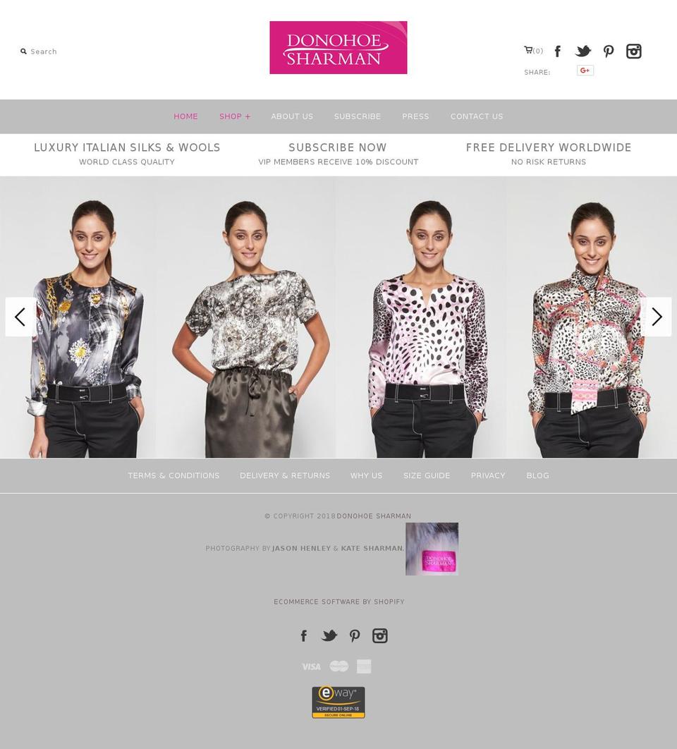 donohoethelabel.com — Shopify storefront screenshot