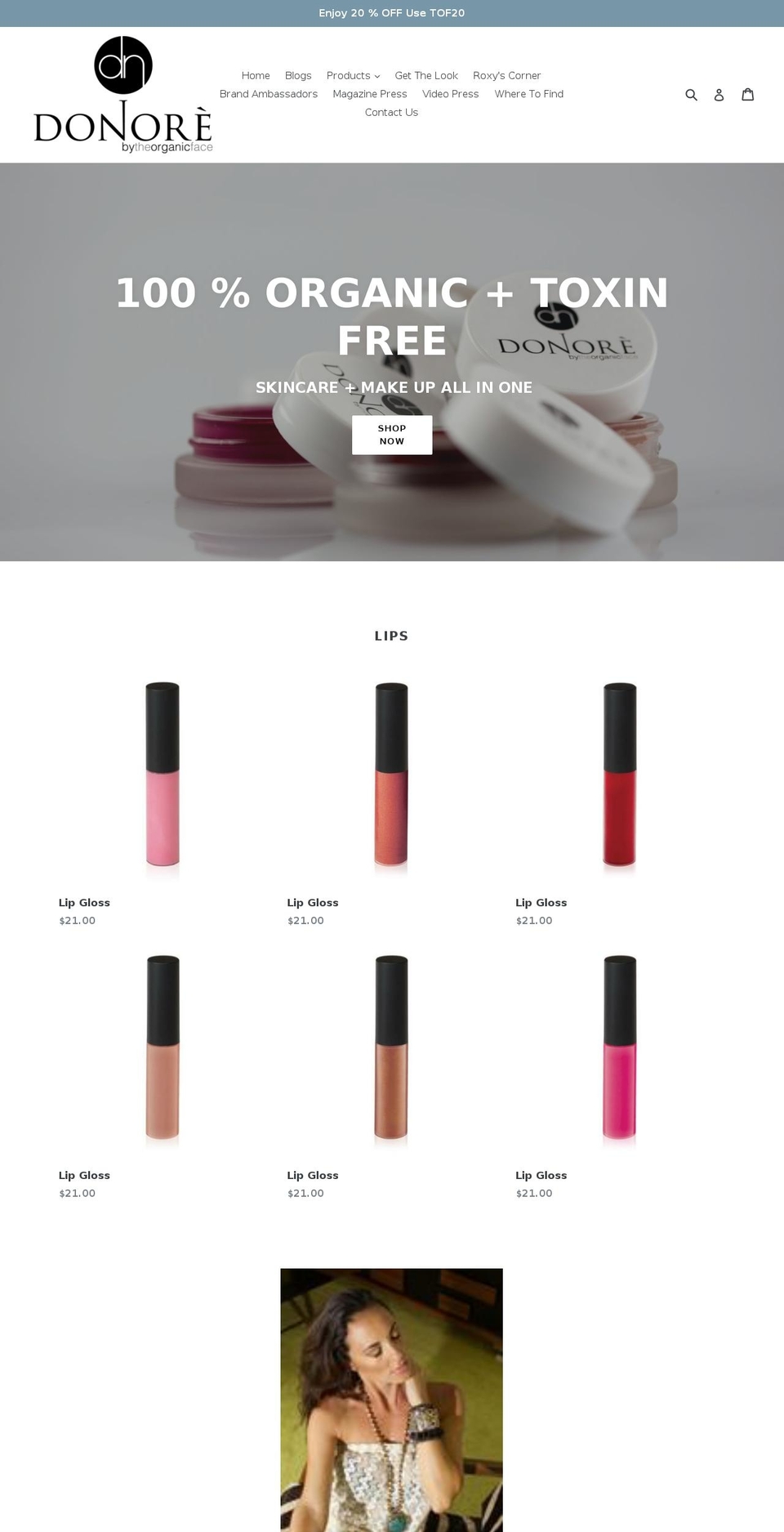 donorecosmetics.com — Shopify storefront screenshot