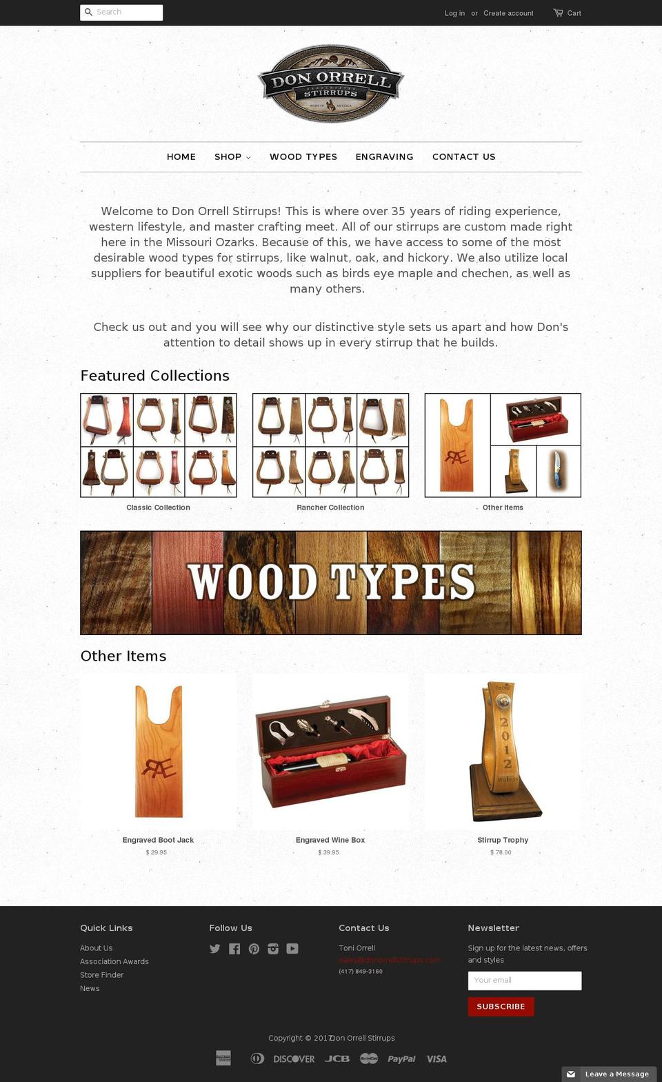 donorrellstirrups.com shopify website screenshot