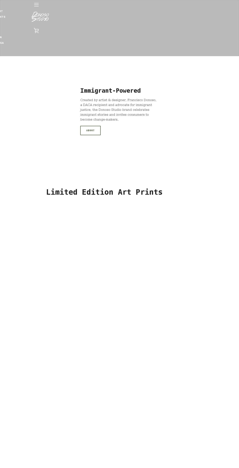 donosostudio.com shopify website screenshot