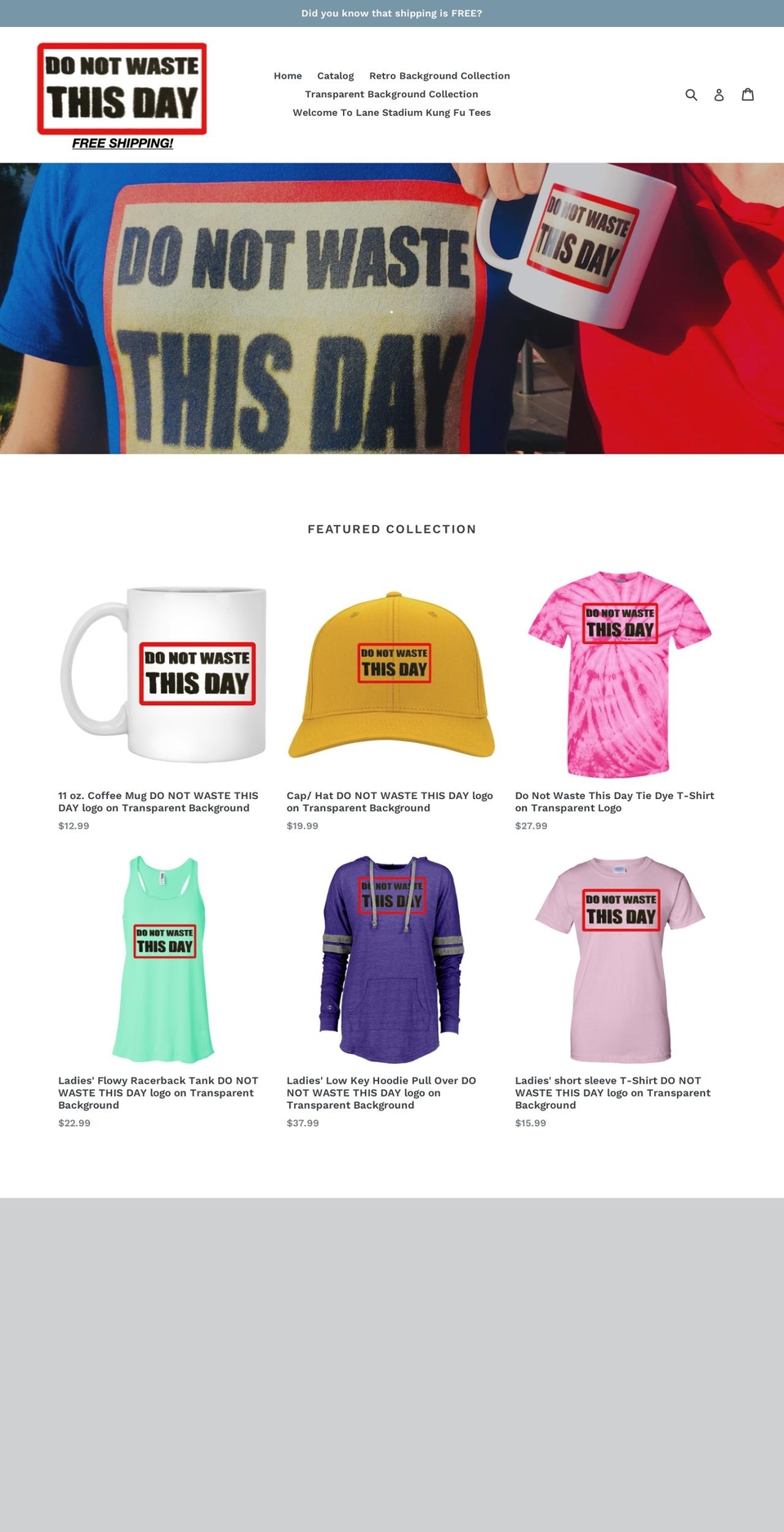 donotwastethisday.com shopify website screenshot