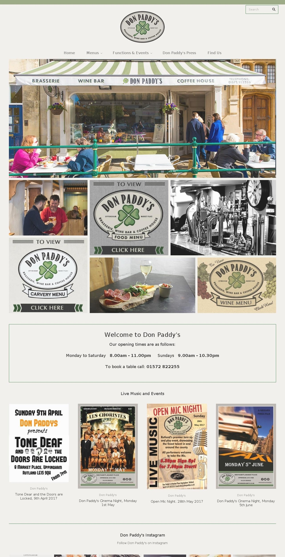 donpaddys.com shopify website screenshot