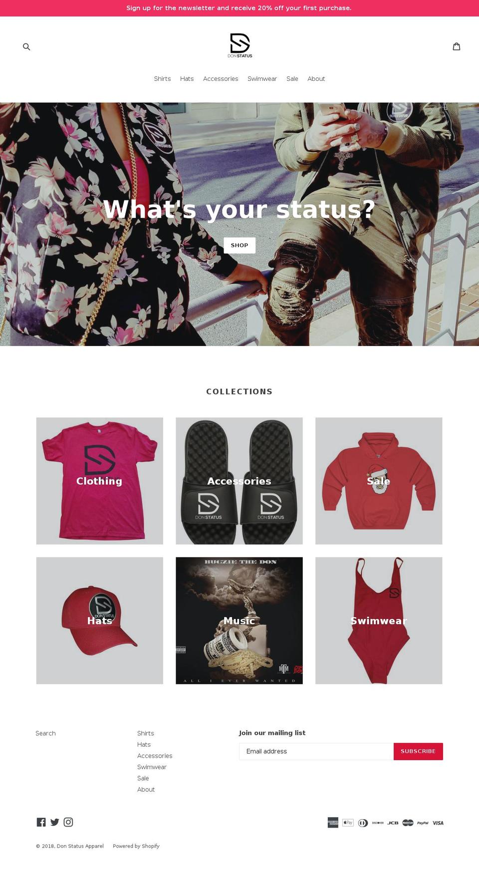 donstatusapparel.com — Shopify storefront screenshot