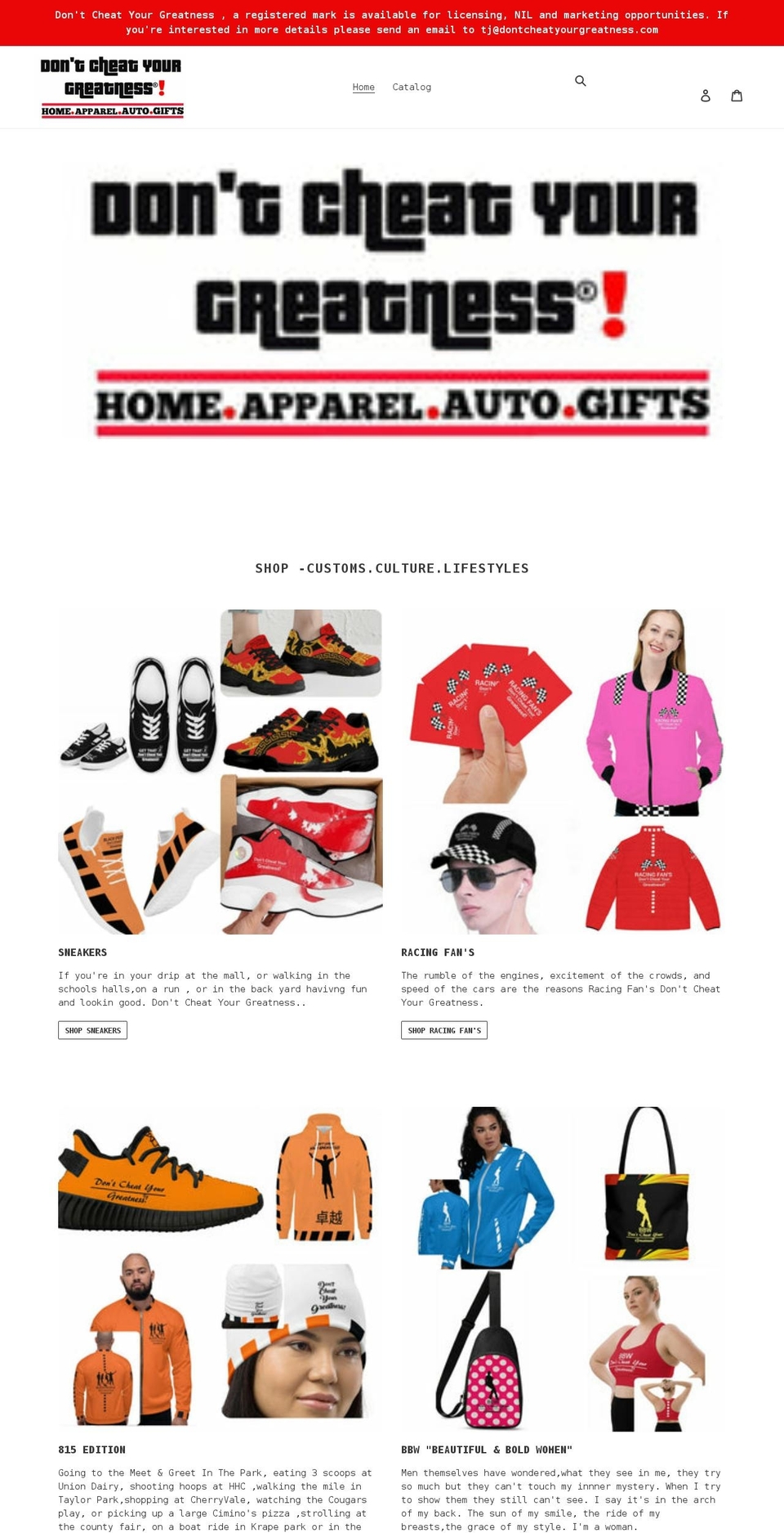 dont-cheat-your-greatness.myshopify.com shopify website screenshot