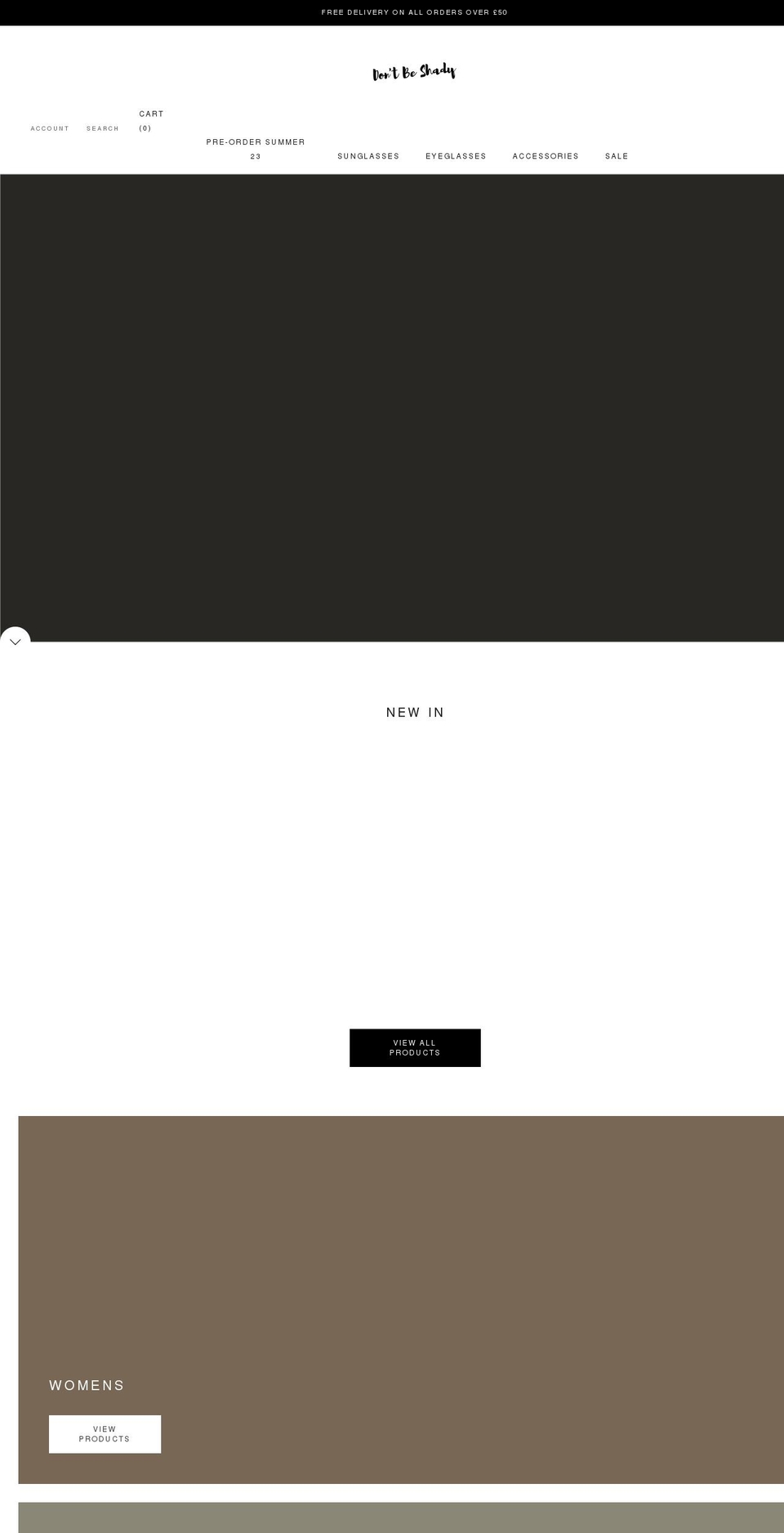 dontbeshady.co.uk shopify website screenshot