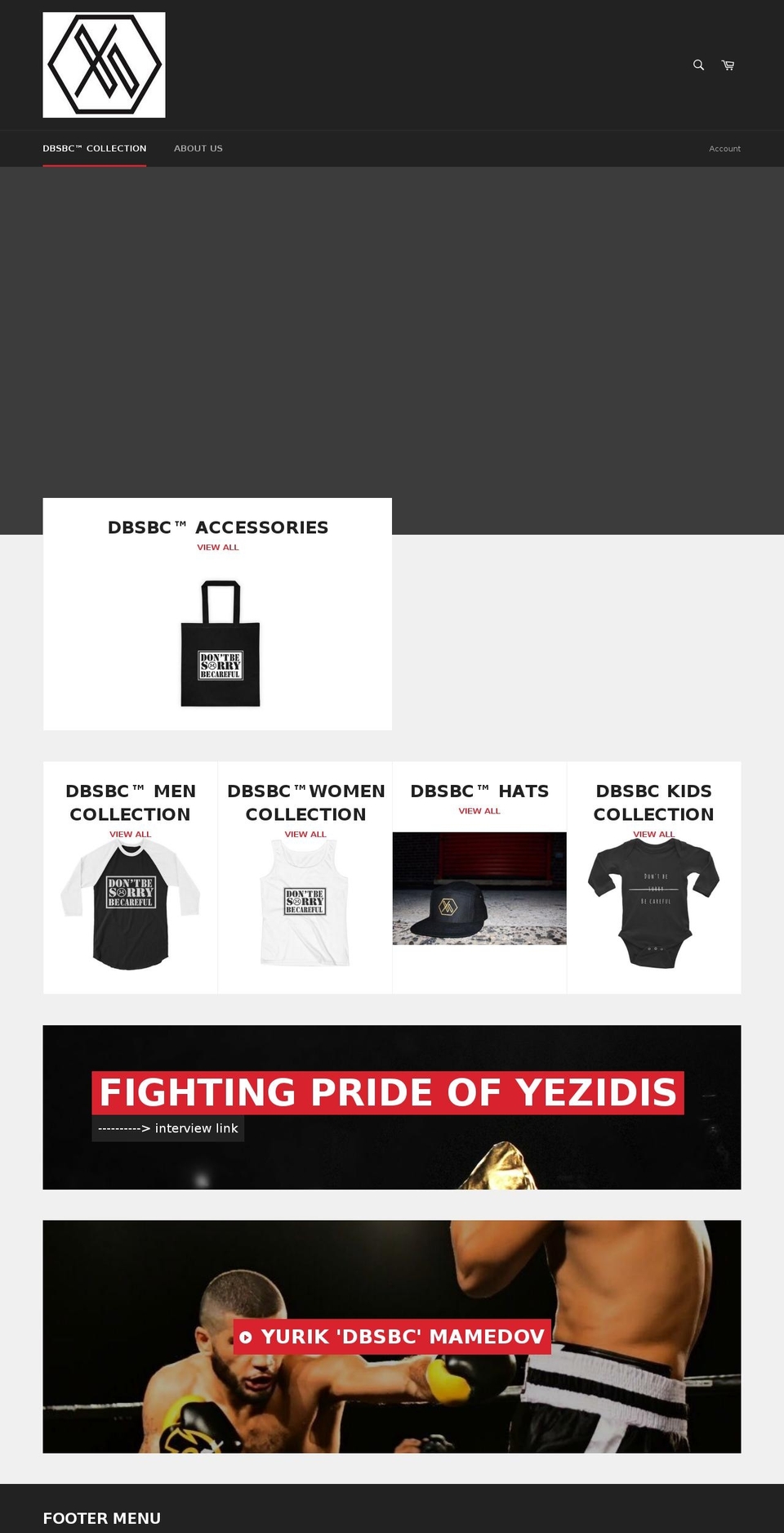 dontbesorrybecareful.com — Shopify storefront screenshot