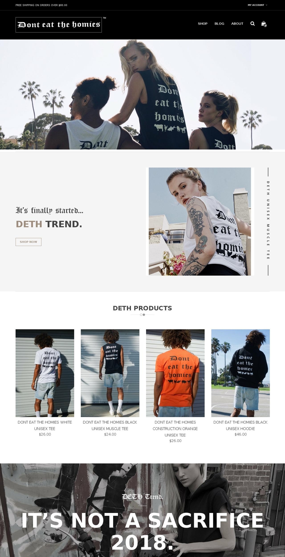 donteatthehomies.com — Shopify storefront screenshot