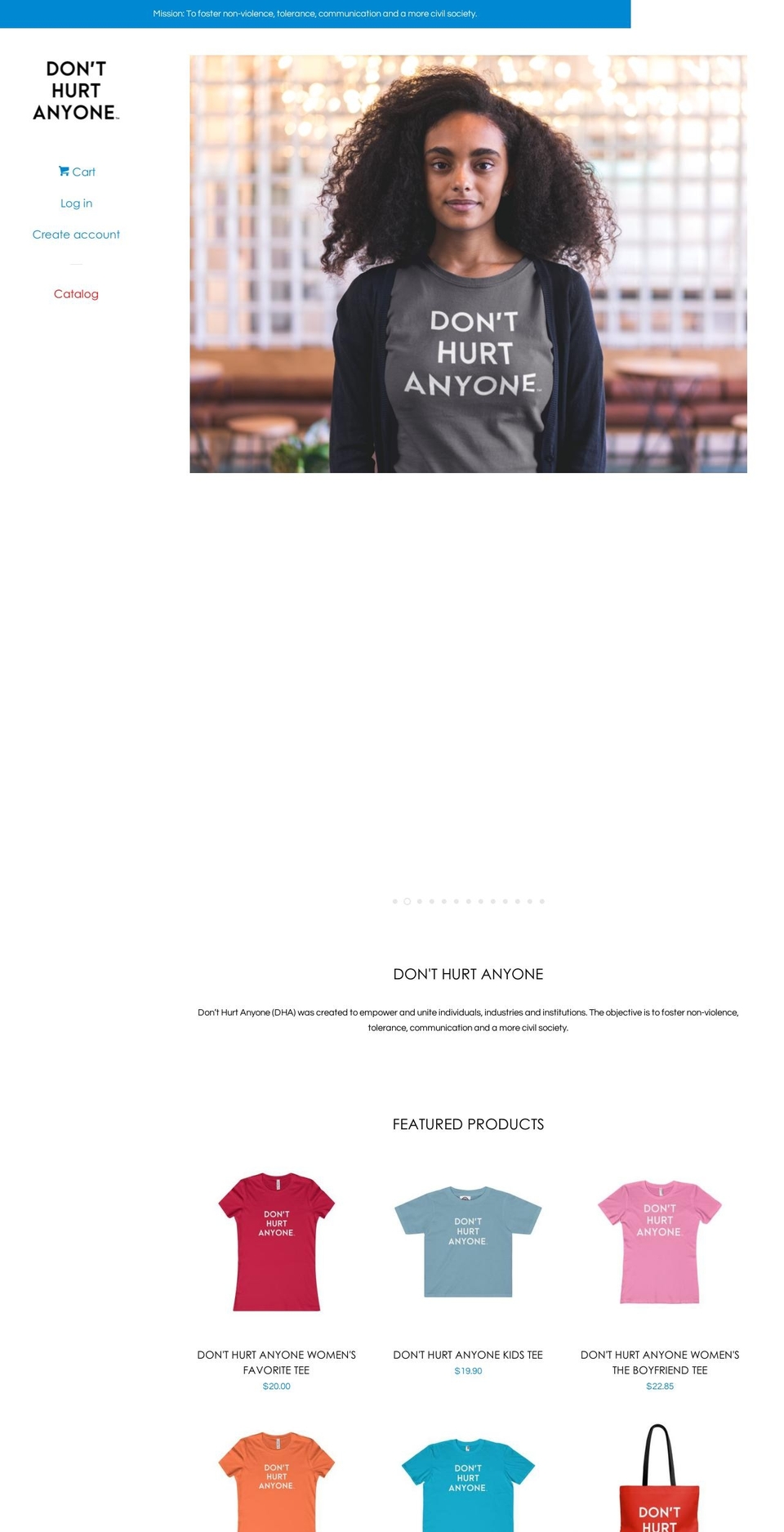 donthurtanyone.com shopify website screenshot